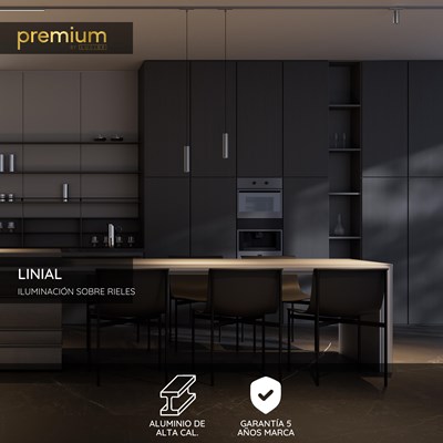 Lucide Premium LINIAL Carril superior - Sistema de carril monofásico / Iluminación con rieles - Smart - 48V Track - Angulo Vertical -Cromo Negro mate